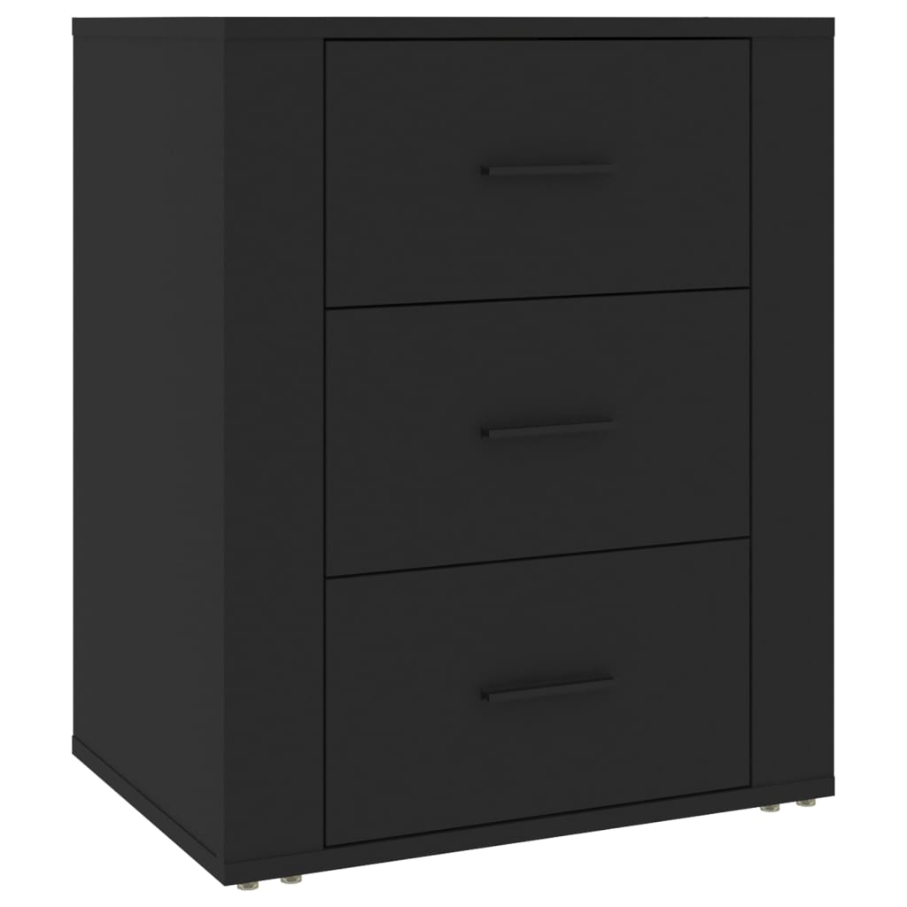 Comodino Nero 50x36x60 cm in Legno Multistrato - homemem39