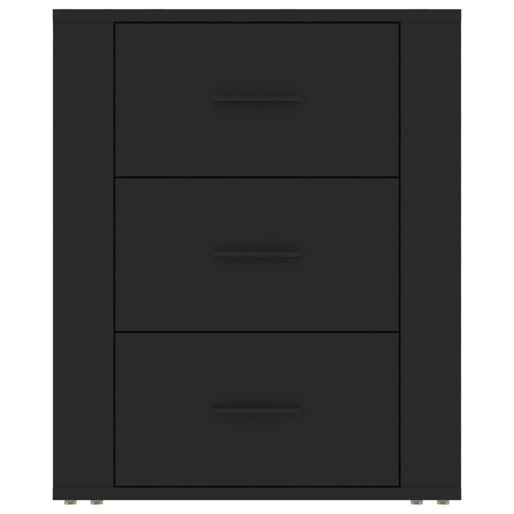 Comodino Nero 50x36x60 cm in Legno Multistrato - homemem39