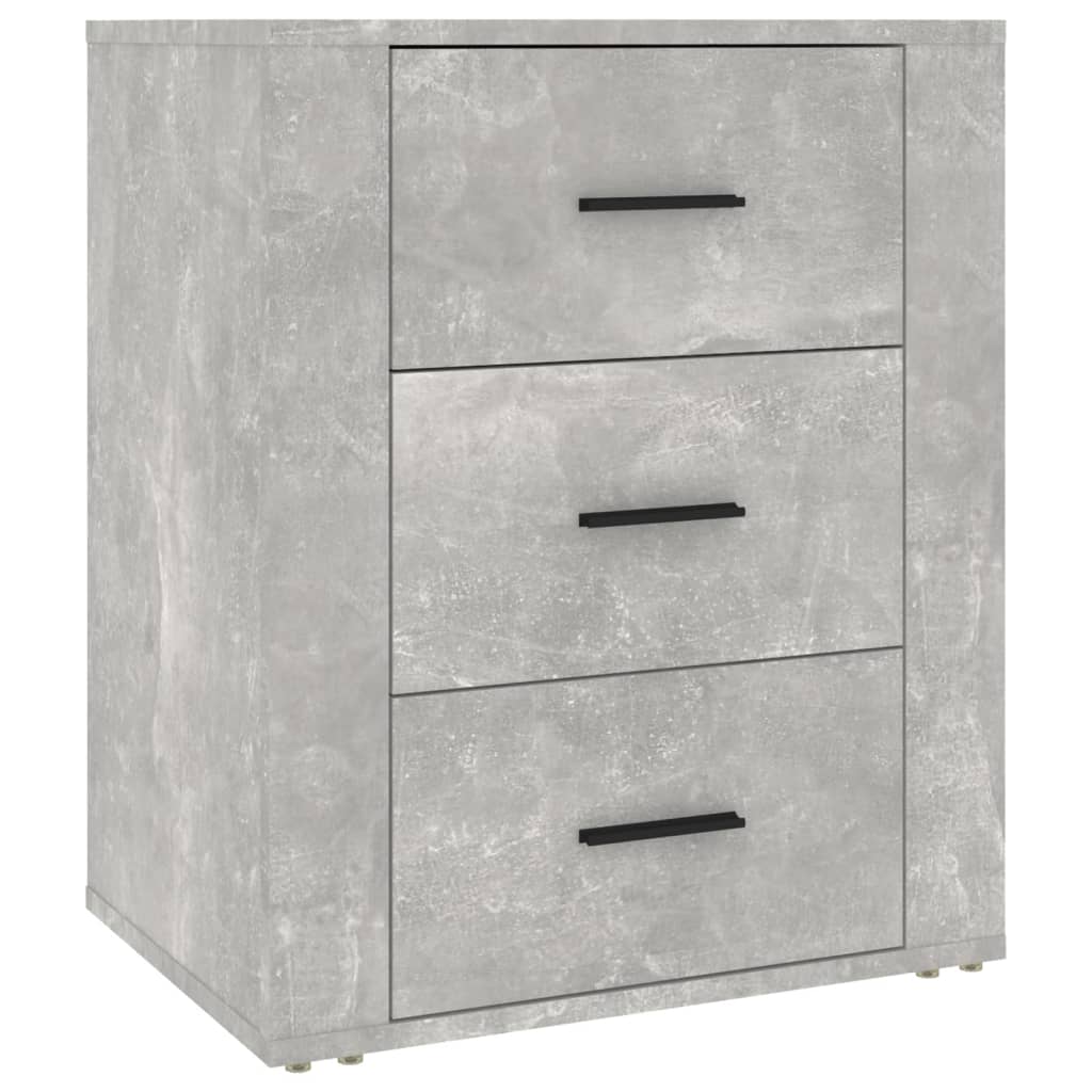 Comodino Grigio Cemento 50x36x60 cm in Legno Multistrato - homemem39
