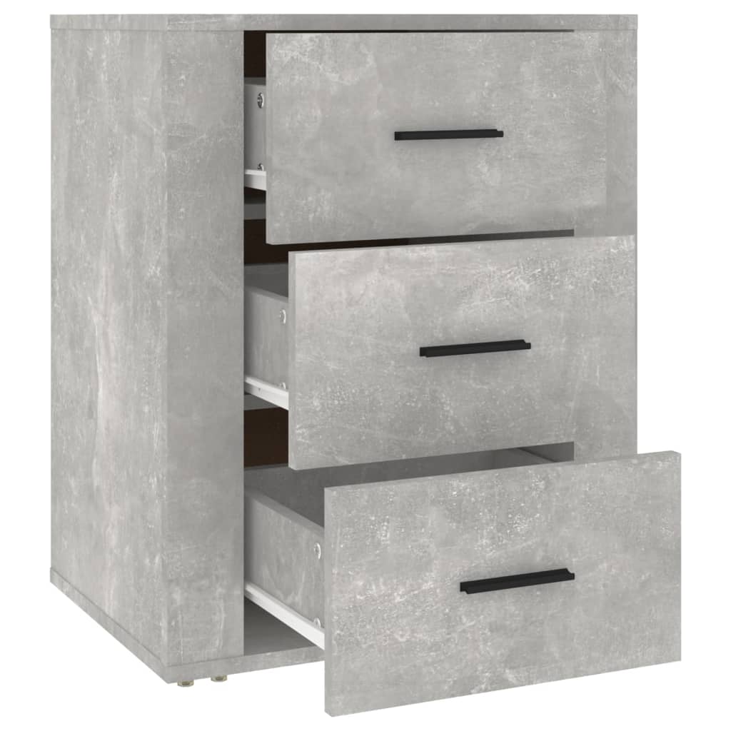 Comodino Grigio Cemento 50x36x60 cm in Legno Multistrato - homemem39