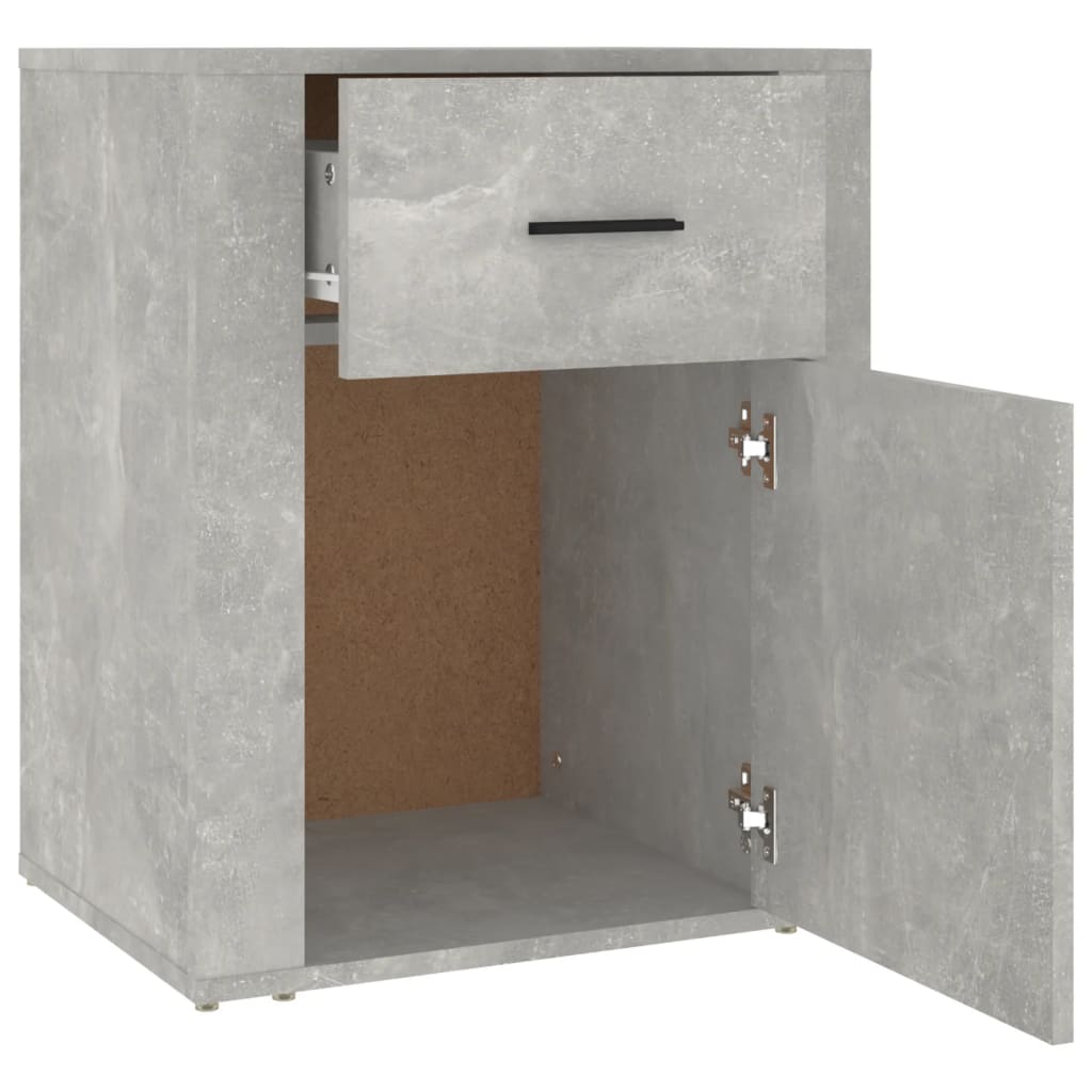 Comodino Grigio Cemento 50x36x60 cm in Legno Multistrato - homemem39