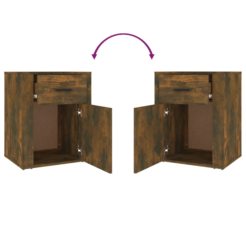 Comodino Rovere Fumo 50x36x60 cm Legno Multistrato - homemem39