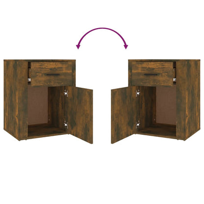 Comodino Rovere Fumo 50x36x60 cm Legno Multistrato