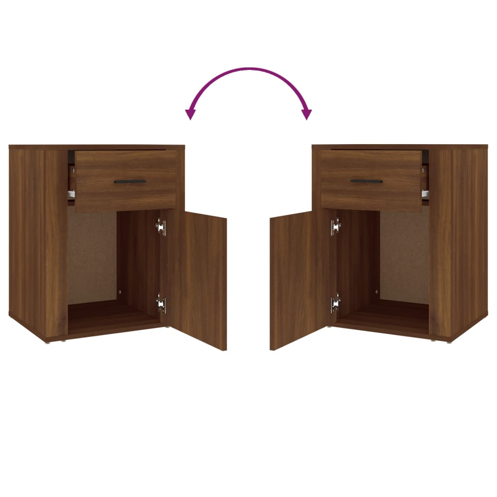 Comodino Rovere Marrone 50x36x60 cm Legno Multistrato - homemem39