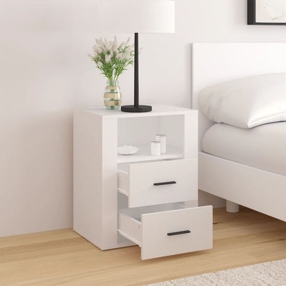 Comodino Bianco 50x36x60 cm in Legno Ingegnerizzato - homemem39