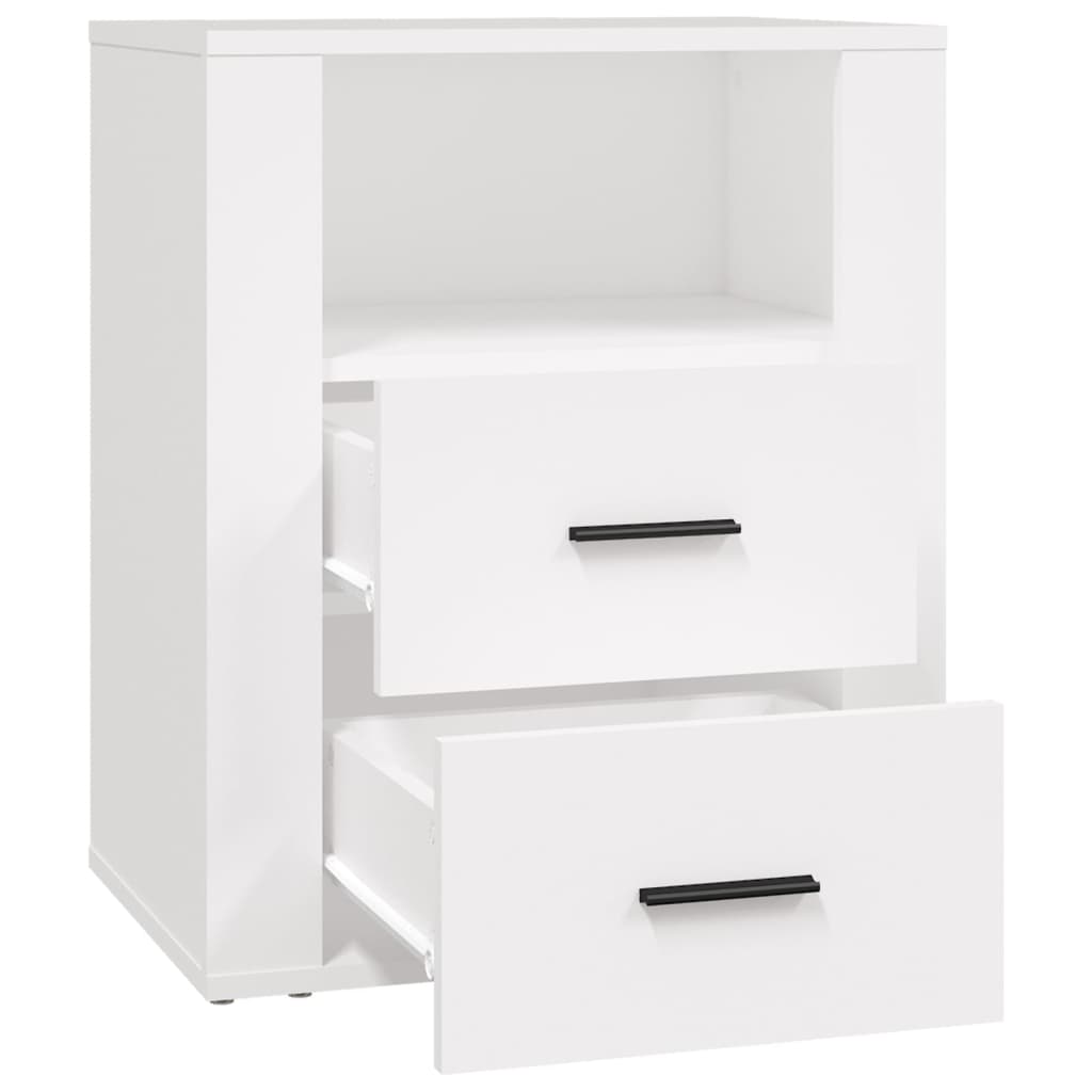 Comodino Bianco 50x36x60 cm in Legno Ingegnerizzato - homemem39
