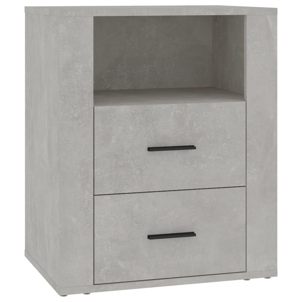 Comodino Grigio Cemento 50x36x60 cm in Legno Multistrato - homemem39