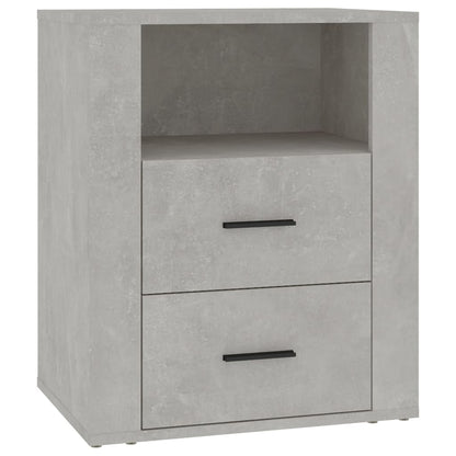 Comodino Grigio Cemento 50x36x60 cm in Legno Multistrato - homemem39