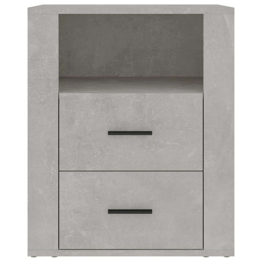 Comodino Grigio Cemento 50x36x60 cm in Legno Multistrato - homemem39