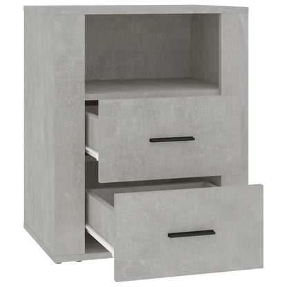 Comodino Grigio Cemento 50x36x60 cm in Legno Multistrato - homemem39
