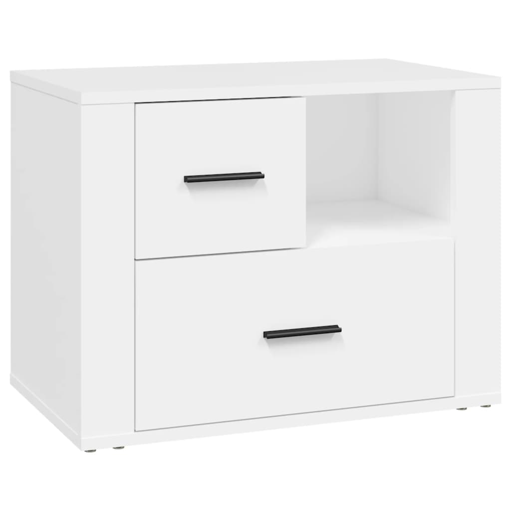 Comodino Bianco 60x36x45 cm in Legno Ingegnerizzato - homemem39