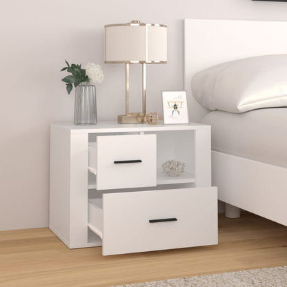 Comodino Bianco 60x36x45 cm in Legno Ingegnerizzato - homemem39