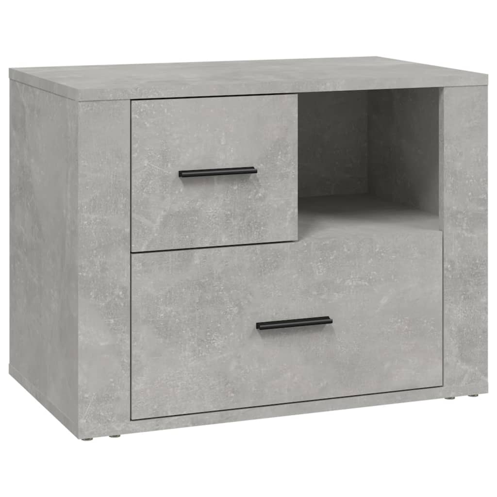 Comodino Grigio Cemento 60x36x45 cm in Legno Multistrato - homemem39