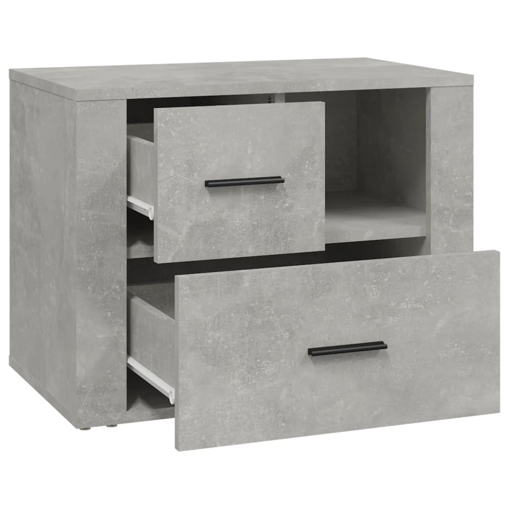 Comodino Grigio Cemento 60x36x45 cm in Legno Multistrato - homemem39