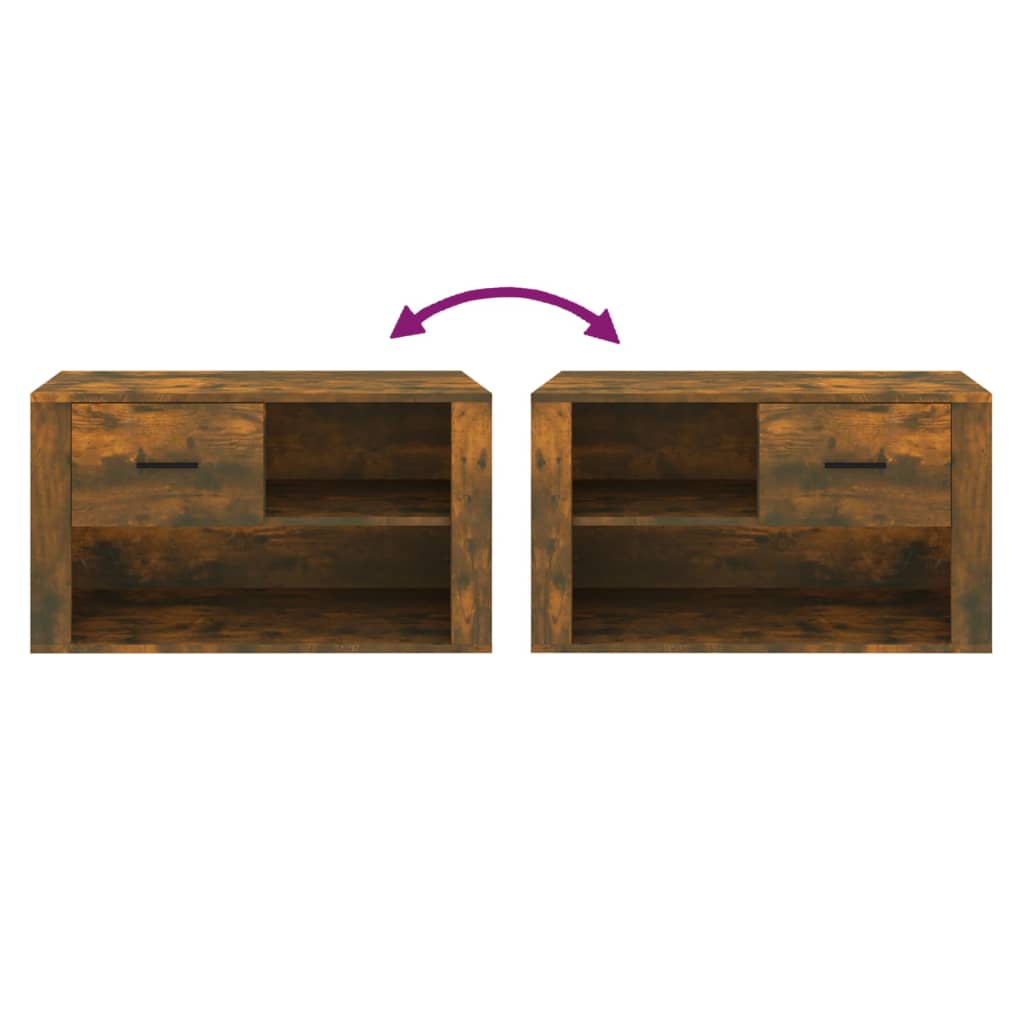 Scarpiera Rovere Fumo 80x35x45 cm in Legno Multistrato - homemem39