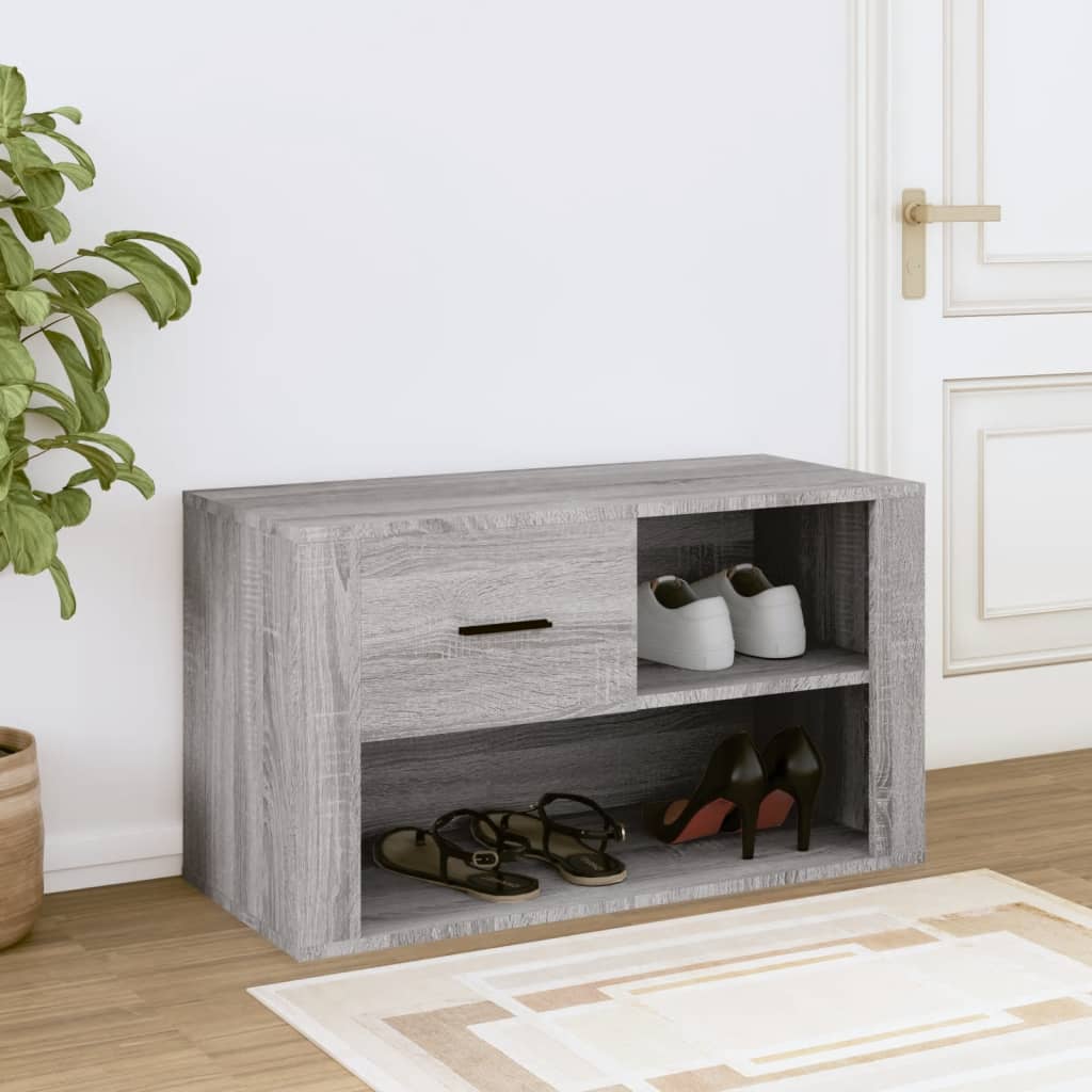 Scarpiera Grigio Sonoma 80x35x45 cm in Legno Multistrato - homemem39