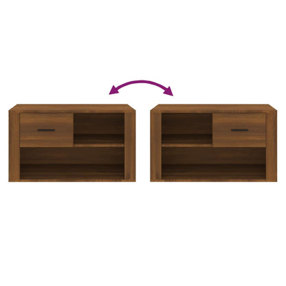 Scarpiera Rovere Marrone 80x35x45 cm in Legno Multistrato