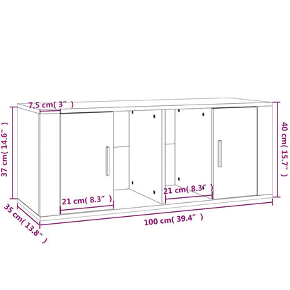 Mobile TV Grigio Sonoma 100x35x40 cm in Legno Multistrato