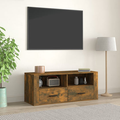 Mobile TV Rovere Fumo 100x35x40 cm in Legno Multistrato - homemem39