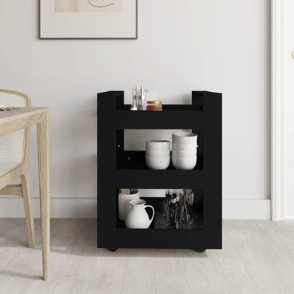 Carrello da Cucina Nero 60x45x80 cm in Legno Multistrato - homemem39