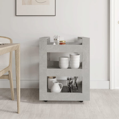 Carrello da Cucina Grigio cemento 60x45x80 cm Legno Multistrato - homemem39