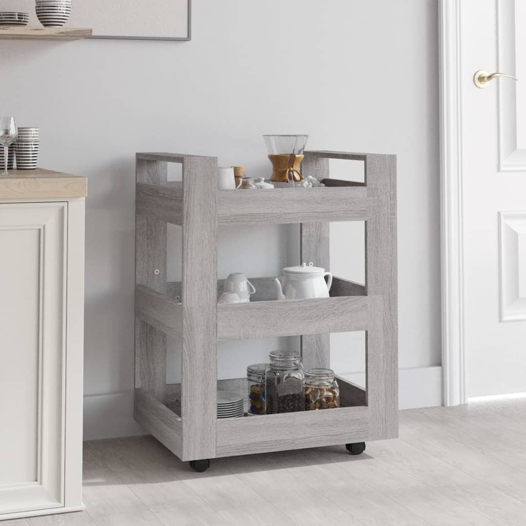 Carrello da Cucina Grigio Sonoma 60x45x80 cm Legno Multistrato - homemem39