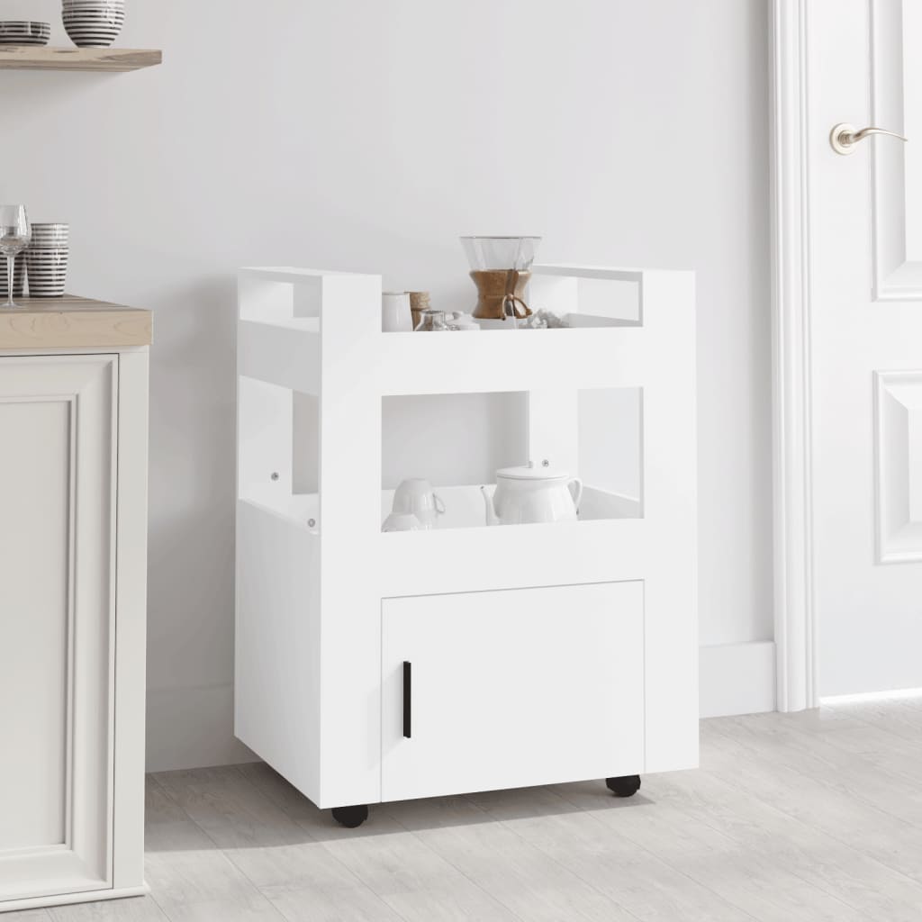 Carrello da Cucina Bianco 60x45x80 cm in Legno Multistrato - homemem39