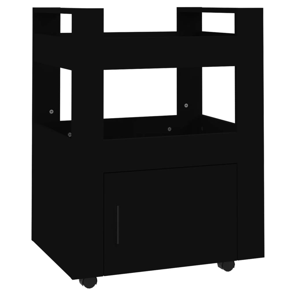 Carrello da Cucina Nero 60x45x80 cm in Legno Multistrato - homemem39