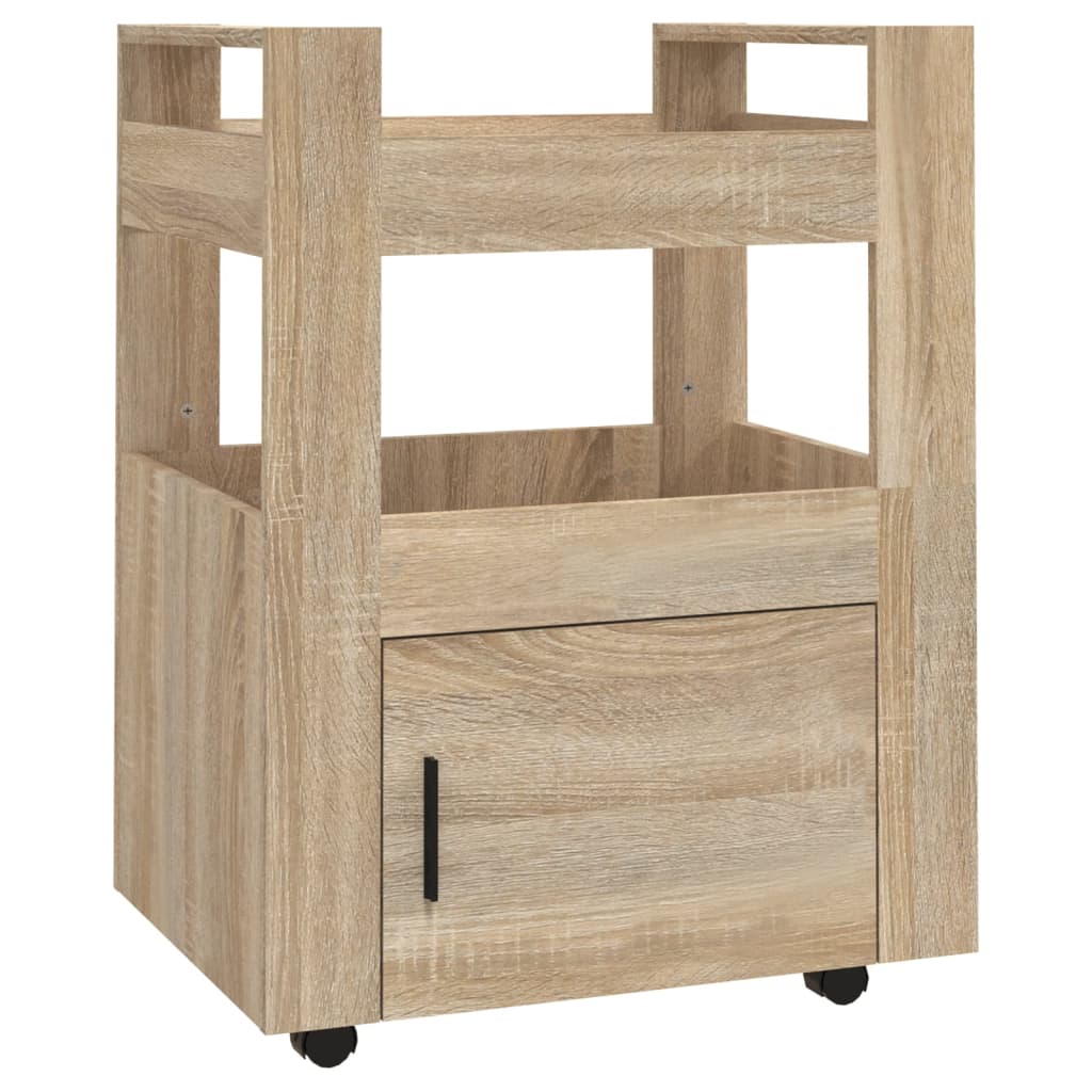 Carrello da Cucina rovere sonoma 60x45x80 cm Legno Multistrato - homemem39