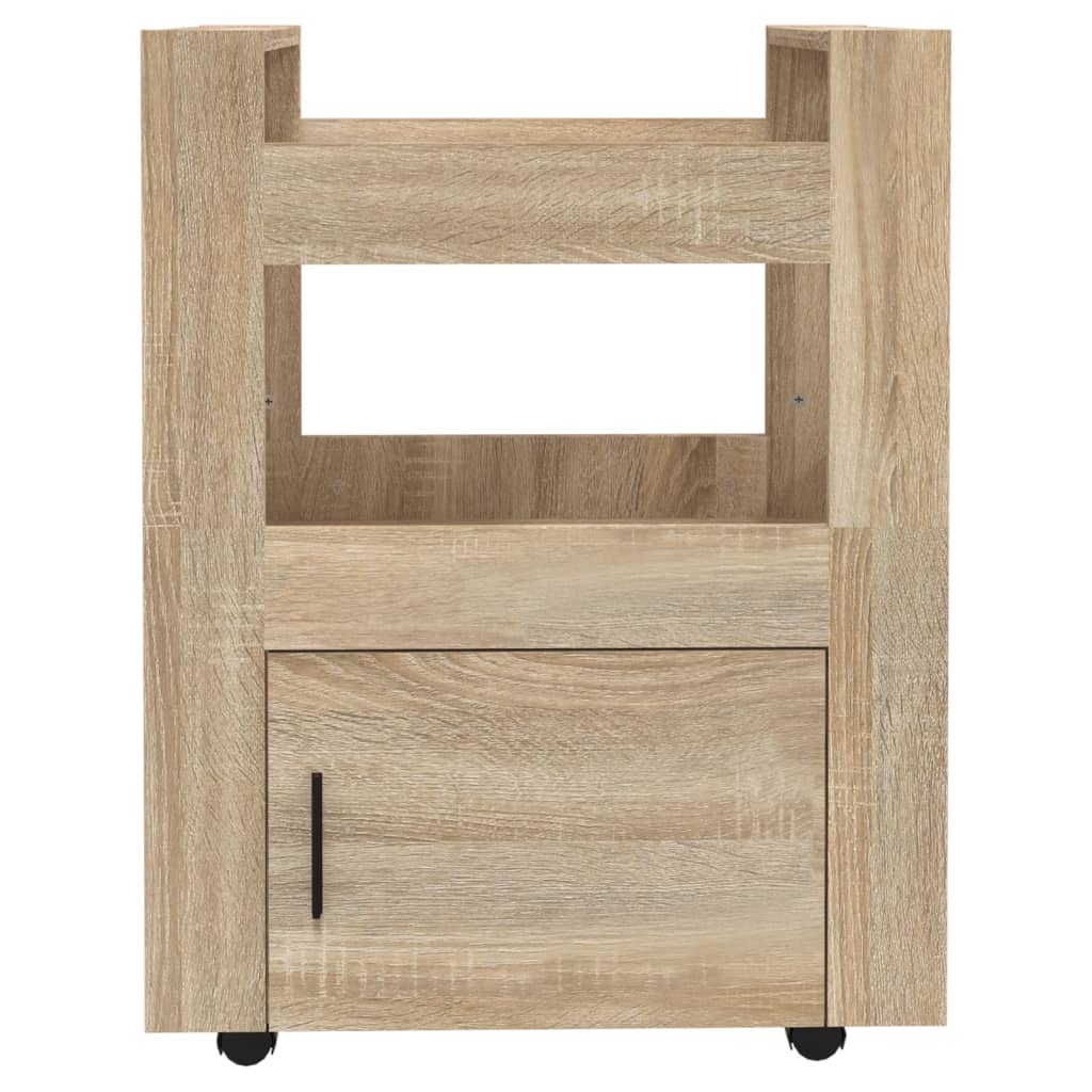 Carrello da Cucina rovere sonoma 60x45x80 cm Legno Multistrato - homemem39