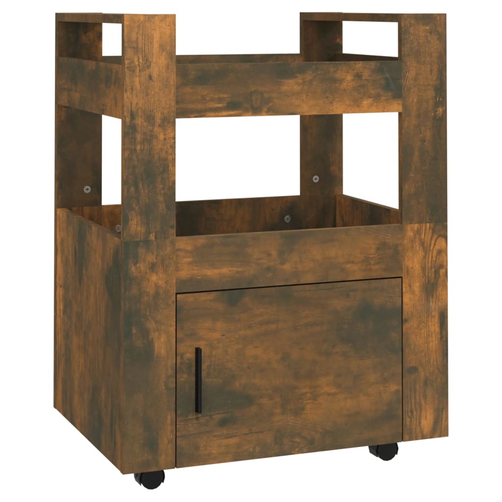 Carrello da Cucina rovere fumo 60x45x80 cm Legno Multistrato - homemem39
