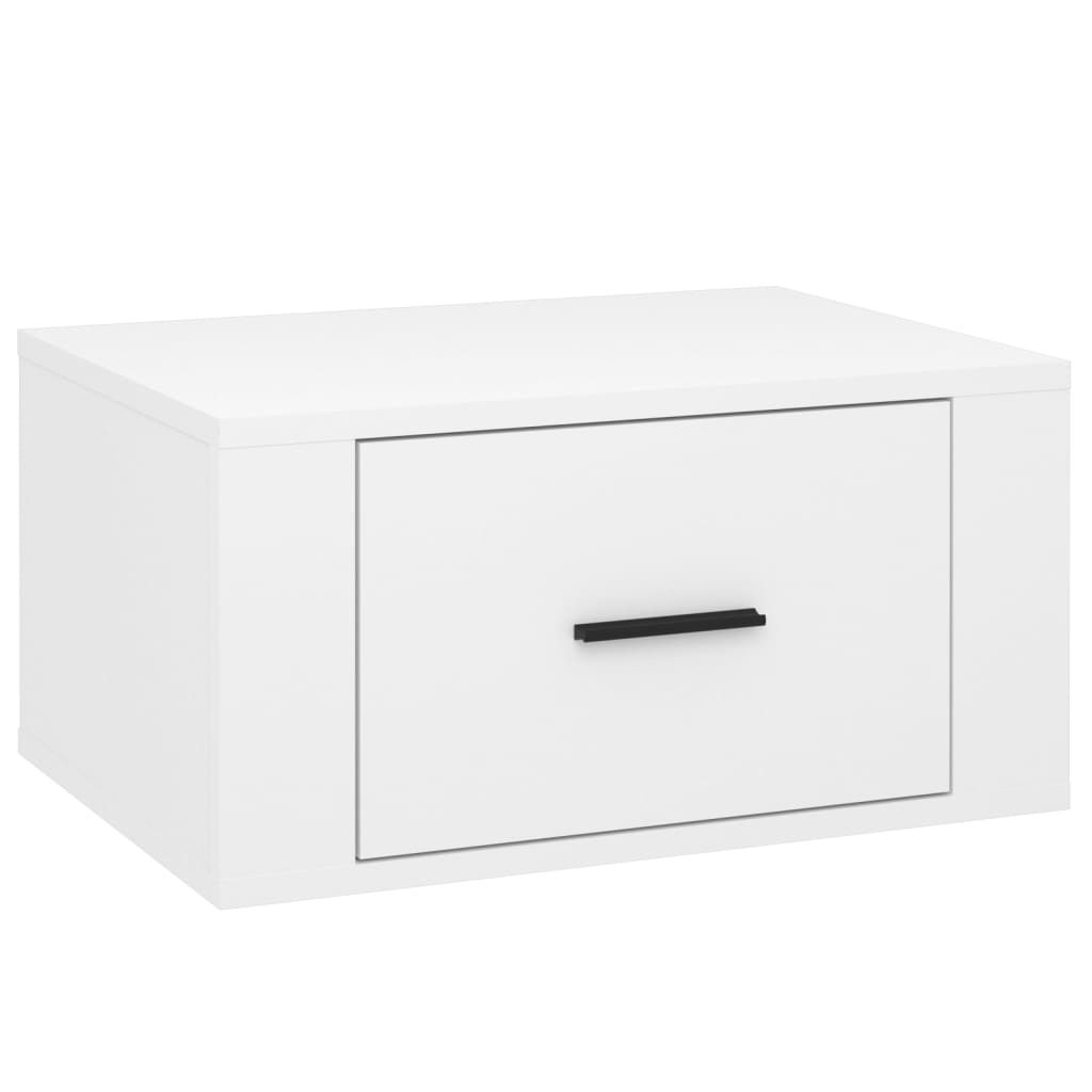 Comodini a Muro 2 pz Bianco Lucido 50x36x25 cm - homemem39