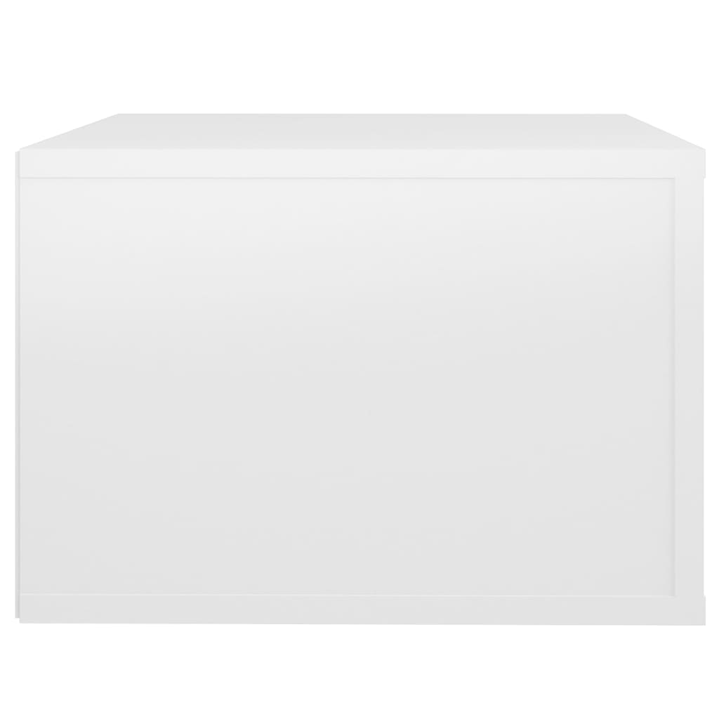 Comodini a Muro 2 pz Bianco Lucido 50x36x25 cm