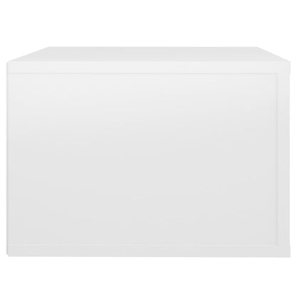 Comodini a Muro 2 pz Bianco Lucido 50x36x25 cm