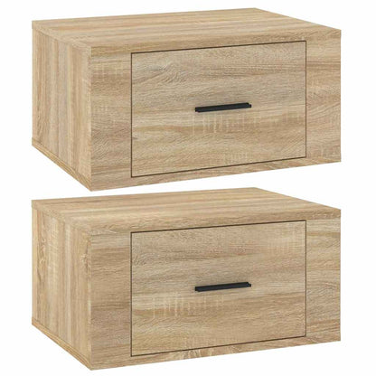 Comodini a Muro 2 pz Rovere Sonoma 50x36x25 cm