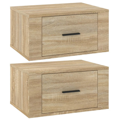 Comodini a Muro 2 pz Rovere Sonoma 50x36x25 cm