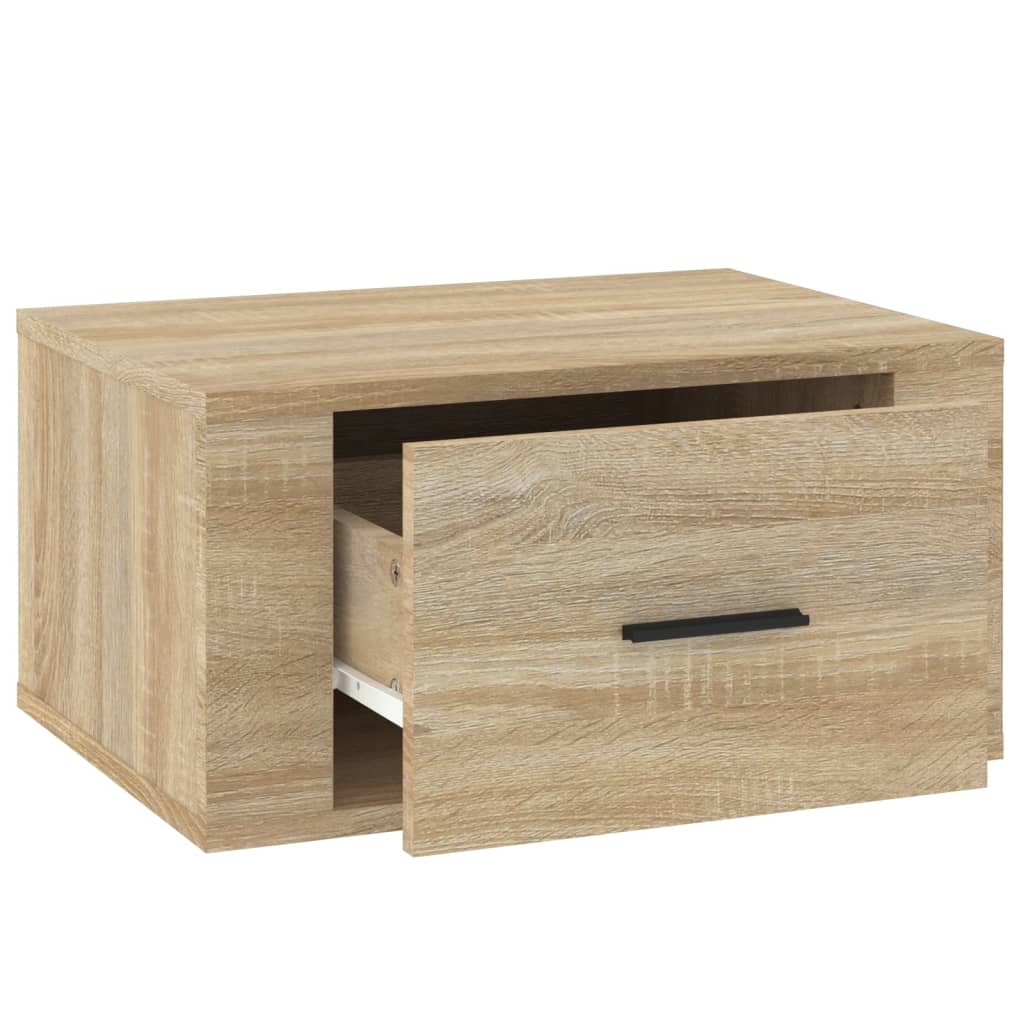 Comodini a Muro 2 pz Rovere Sonoma 50x36x25 cm