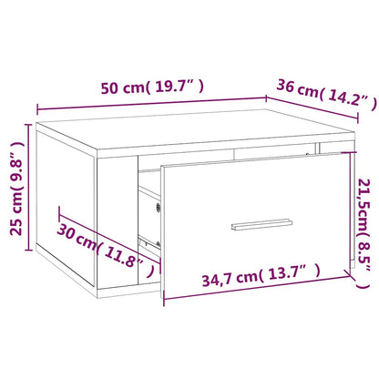 Comodini a Muro 2 pz Rovere Sonoma 50x36x25 cm