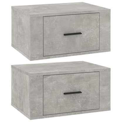 Comodini a Muro 2 pz Grigio Cemento 50x36x25 cm - homemem39