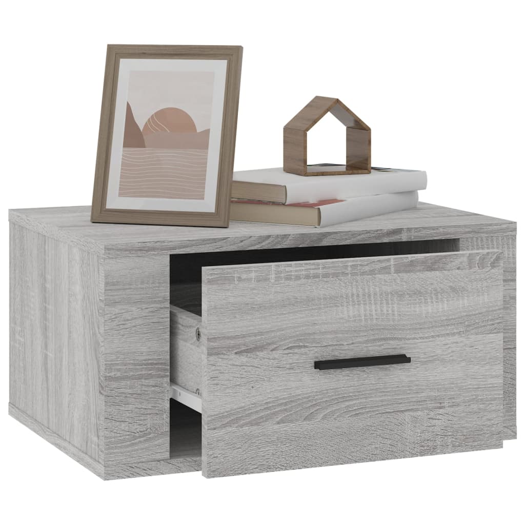 Comodini a Muro 2 pz Grigio Sonoma 50x36x25 cm - homemem39