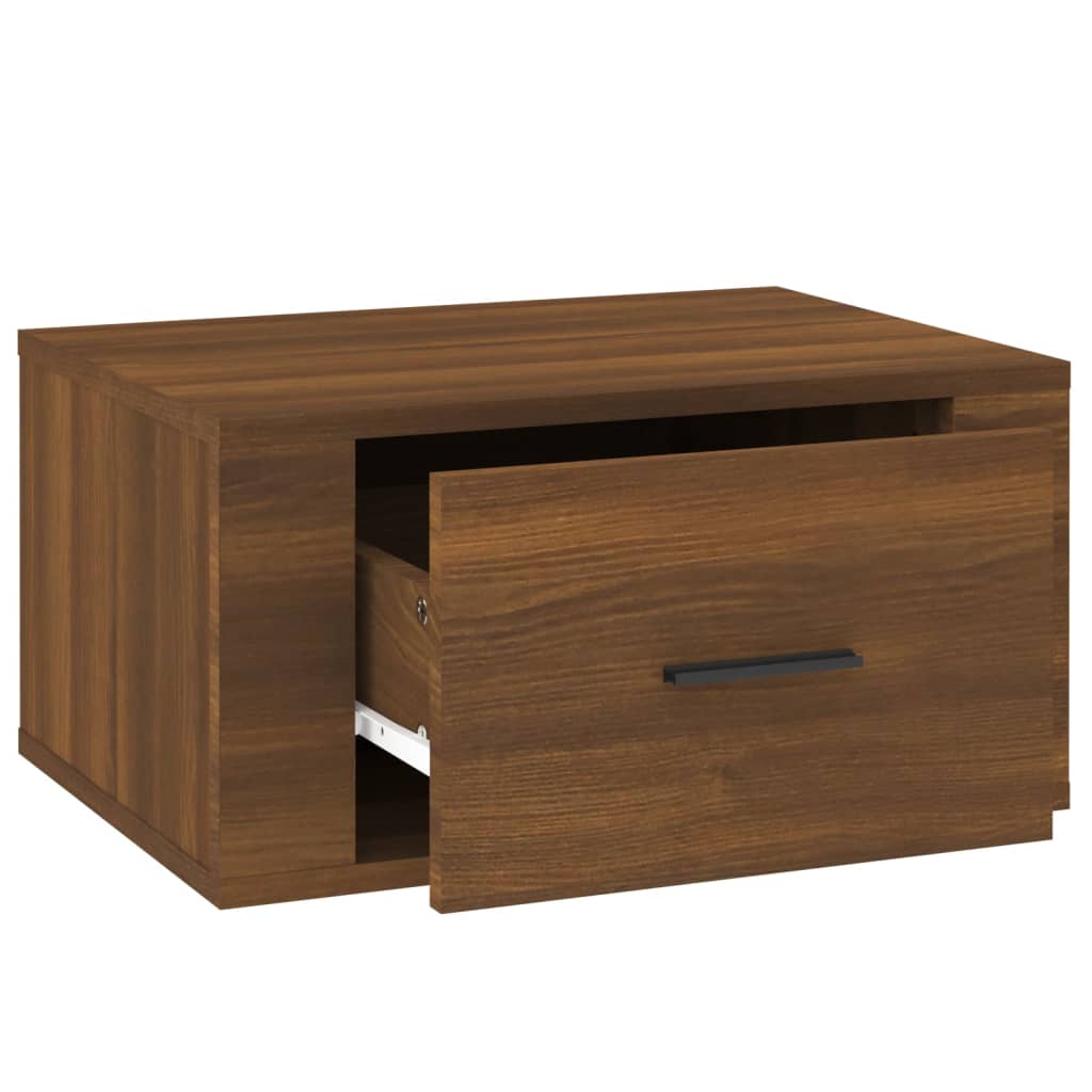 Comodini a Muro 2 pz Rovere Marrone 50x36x25 cm