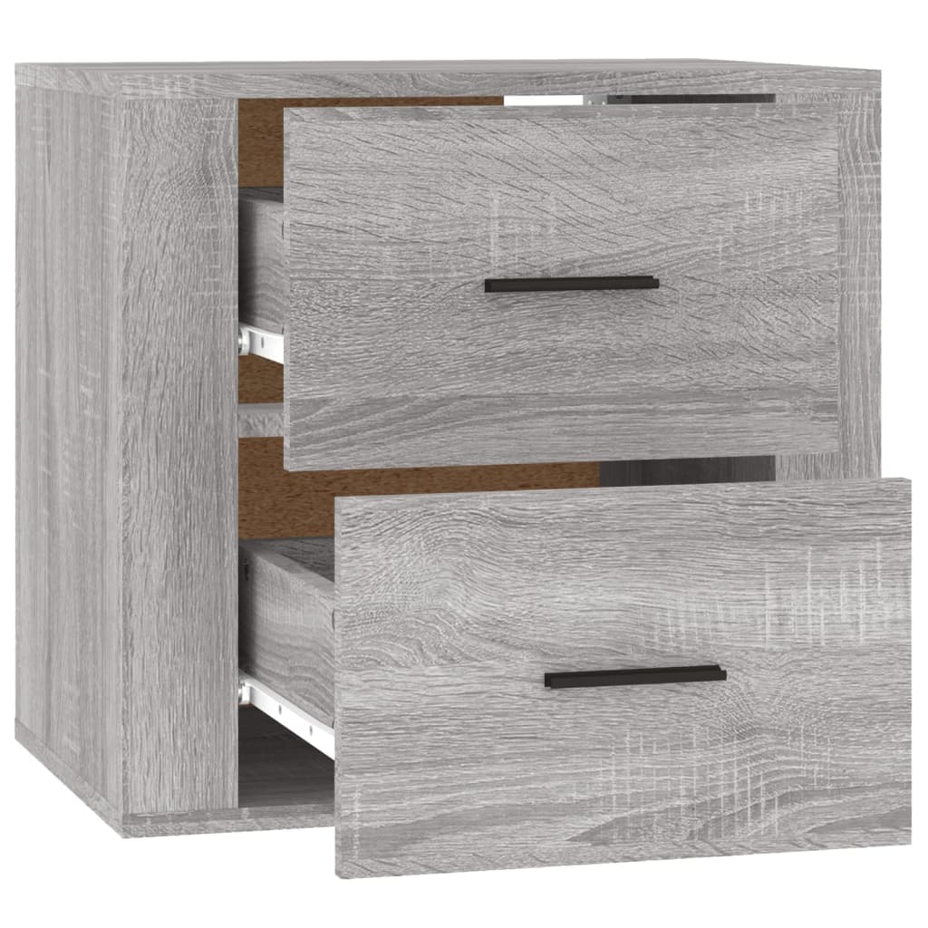 Comodino a Muro Grigio Sonoma 50x36x47 cm - homemem39