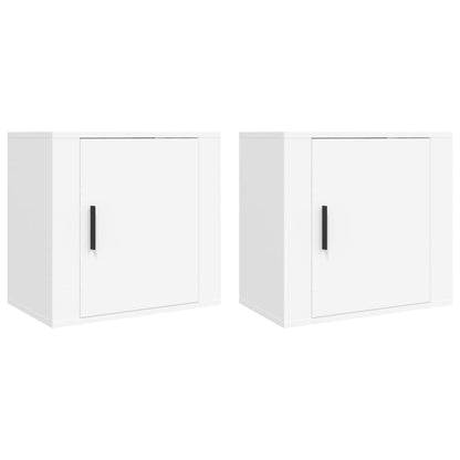 Comodini a Muro 2 pz Bianchi 50x36x47 cm