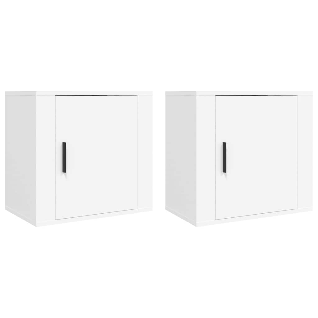 Comodini a Muro 2 pz Bianchi 50x36x47 cm