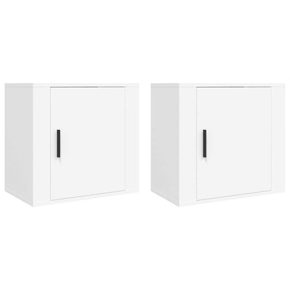 Comodini a Muro 2 pz Bianchi 50x36x47 cm