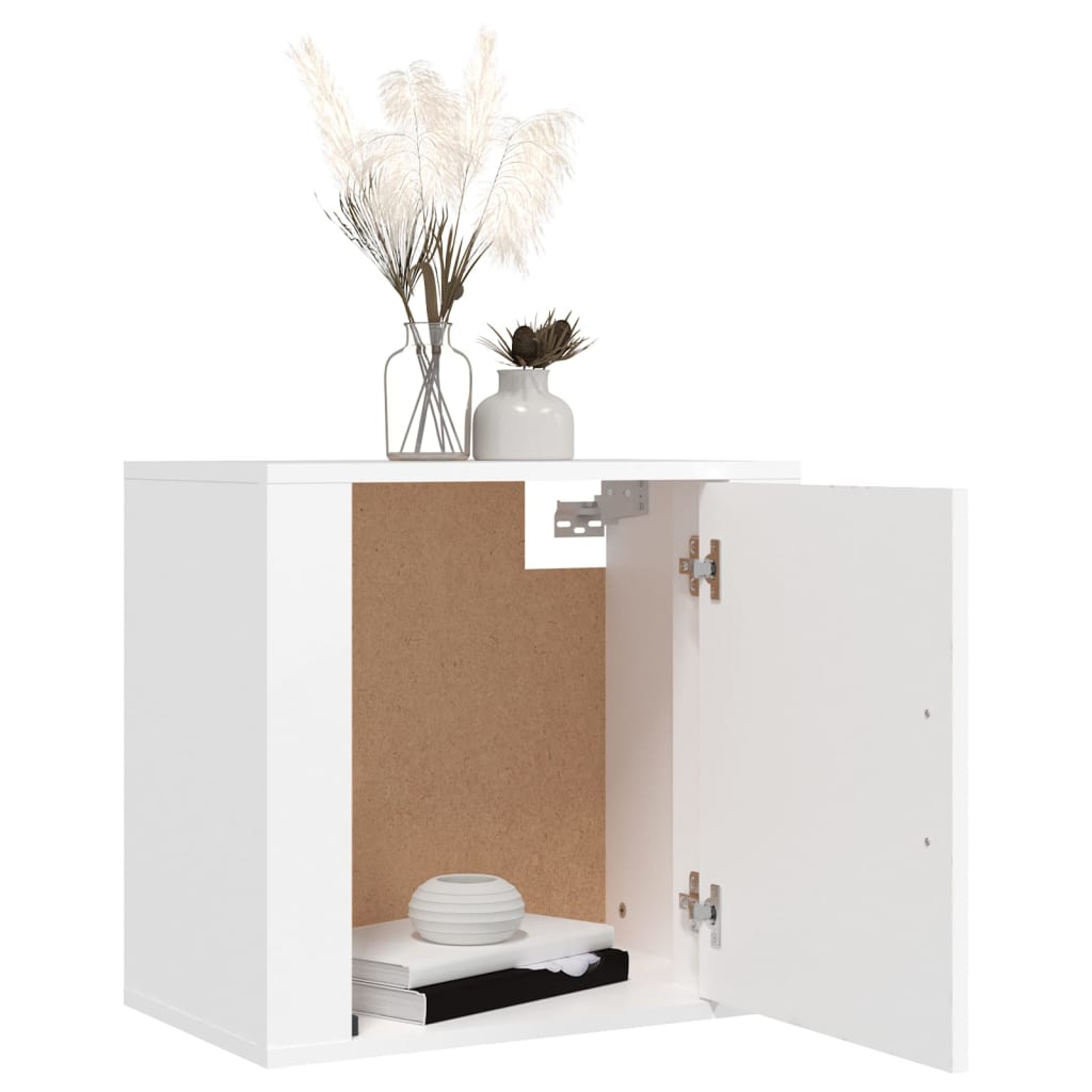 Comodini a Muro 2 pz Bianchi 50x36x47 cm