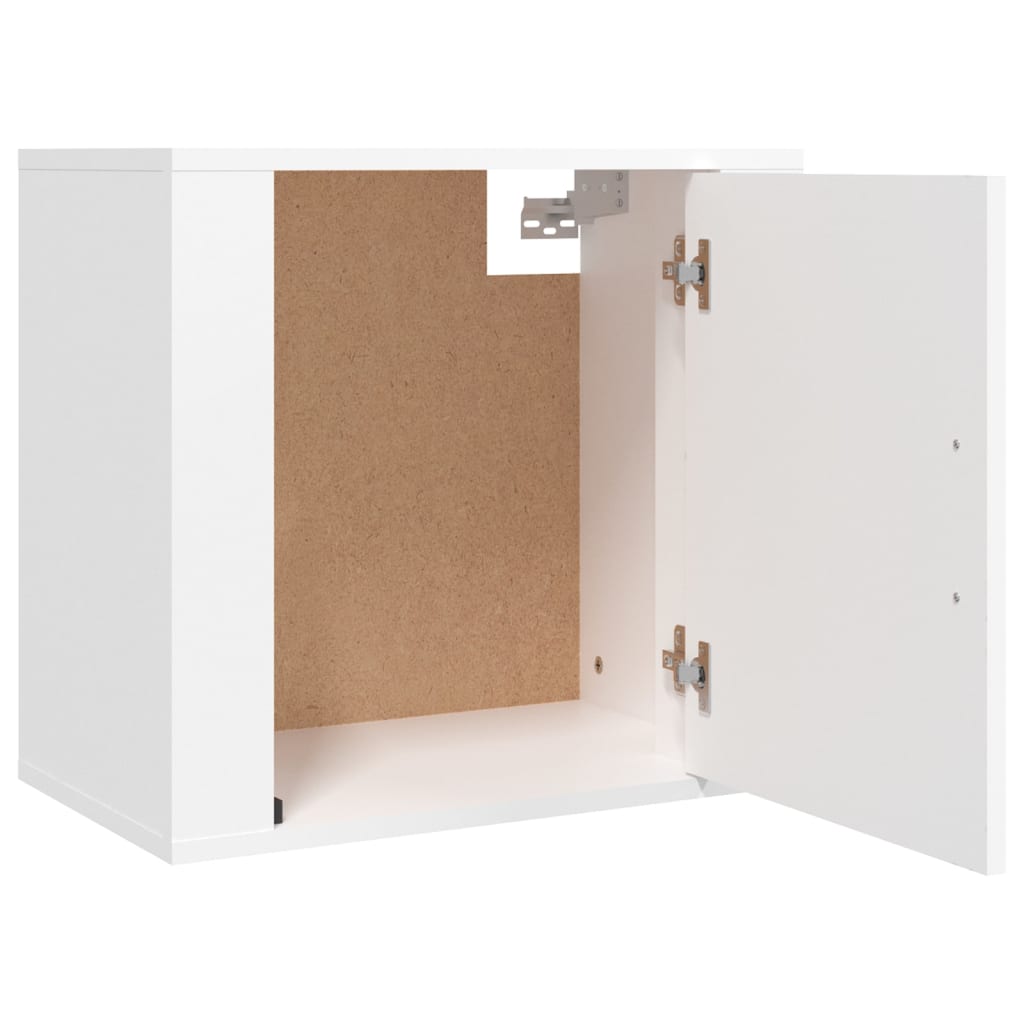 Comodini a Muro 2 pz Bianchi 50x36x47 cm