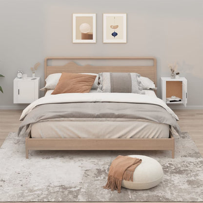 Comodini a Muro 2 pz Bianchi 50x36x47 cm - homemem39