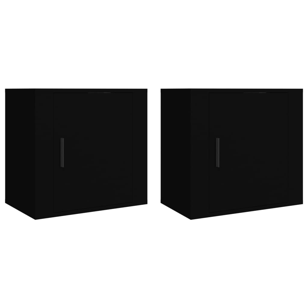 Comodini a Muro 2 pz Nero 50x30x47 cm - homemem39