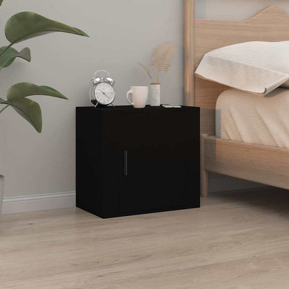 Comodini a Muro 2 pz Nero 50x30x47 cm